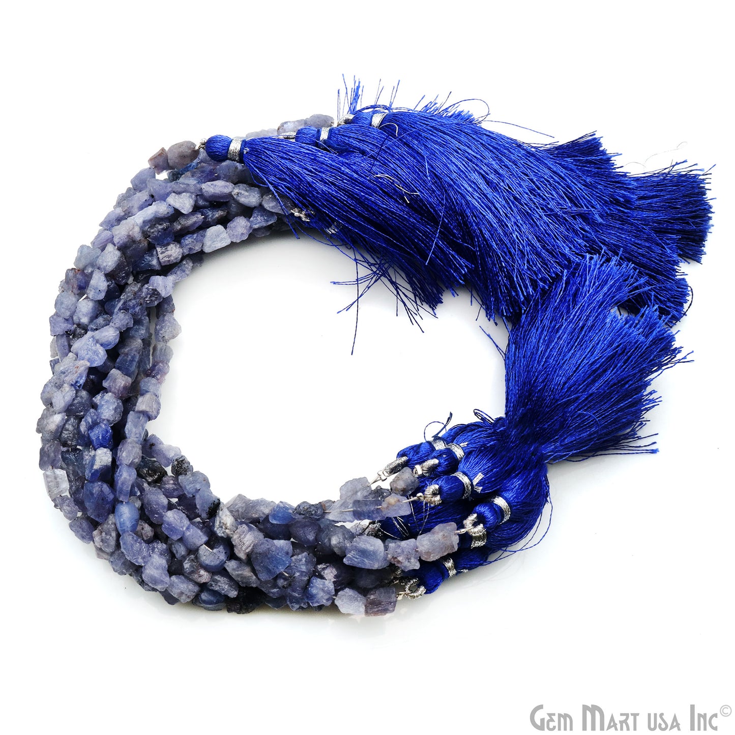 Tanzanite Rough Beads, 8 Inch Gemstone Strands, Drilled Strung Briolette Beads, Free Form, 7x5mm