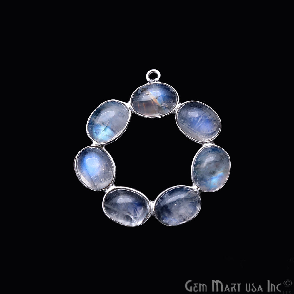 DIY Rainbow Moonstone 32x29mm Single Bail Chandelier Finding Component (Pick Your Metal) - GemMartUSA