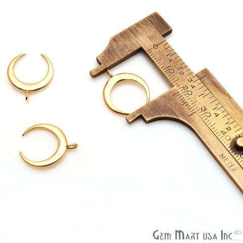 Horn Shape 24x3mm Gold Plated Finding Charm, DIY Jewelry - GemMartUSA