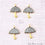 Cubic Zircon Pave 'Umbrella' Gold Vermeil Charm For Bracelet & Pendants - GemMartUSA