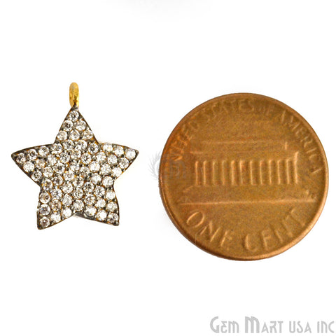 Star CZ Pave Gold Vermeil Charm for Bracelet & Pendants - GemMartUSA
