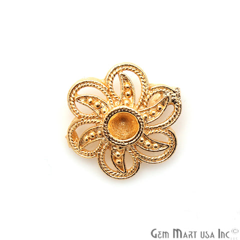Flower Shape Gold Plated Finding Jewelry Charm - GemMartUSA