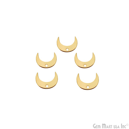 Moon Shape Laser Finding Gold Plated Charm For Bracelets & Pendants