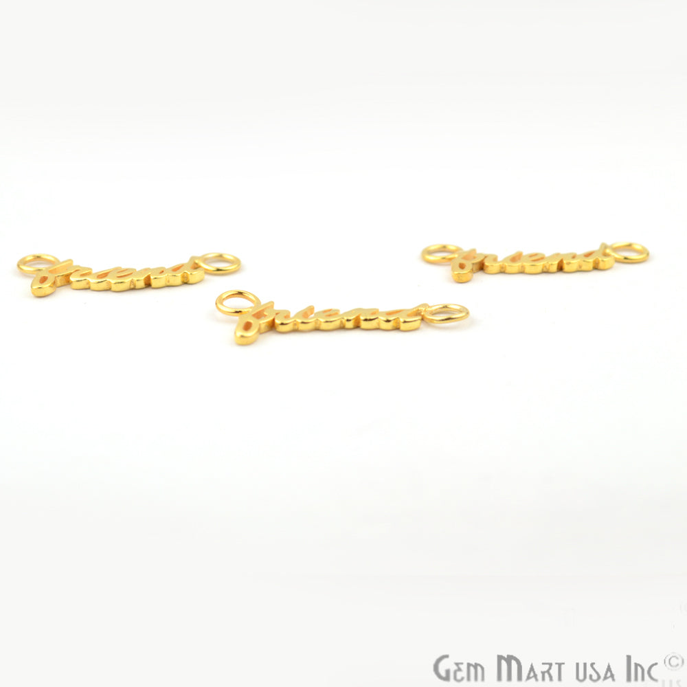 FRIEND Letter Gold Vermeil Charm for Bracelet Pendants & Necklace - GemMartUSA