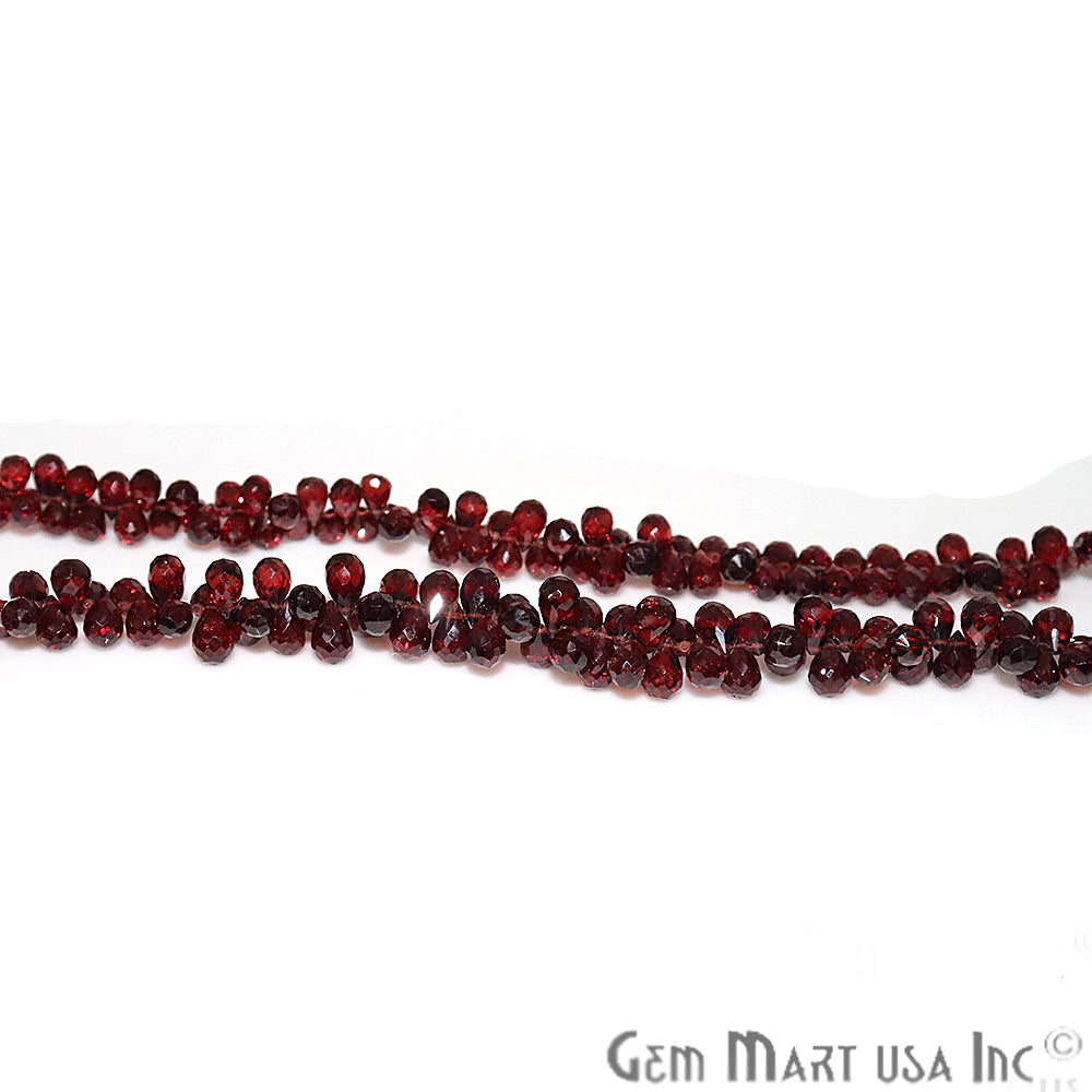 Garnet Drop Beads Gemstone 7x5mm Teardrop Rondelle Beads - GemMartUSA