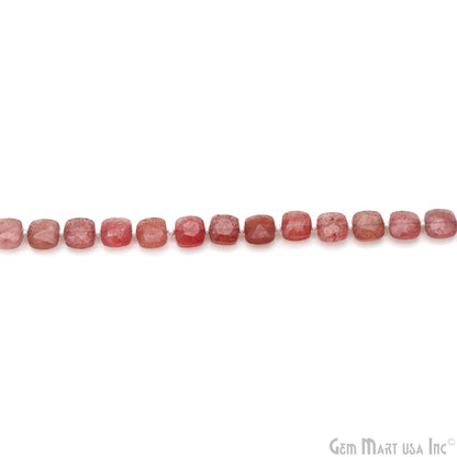 Strawberry Quartz Oval Beads, 7 Inch Gemstone Strands, Drilled Strung Briolette Beads, Oval Shape, 8mm