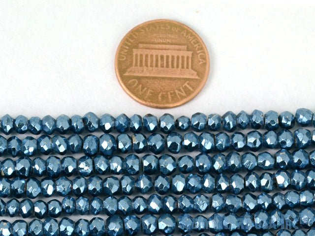 Sky Blue Pyrite Rondelle Micro Faceted 3-4mm 13Inch Length AAAmazing quality (RLSB-70002) (762884587567)