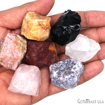 7pc Lot Healing Raw Crystals Set Mixed Rough Gemstones Madagascar Minerals