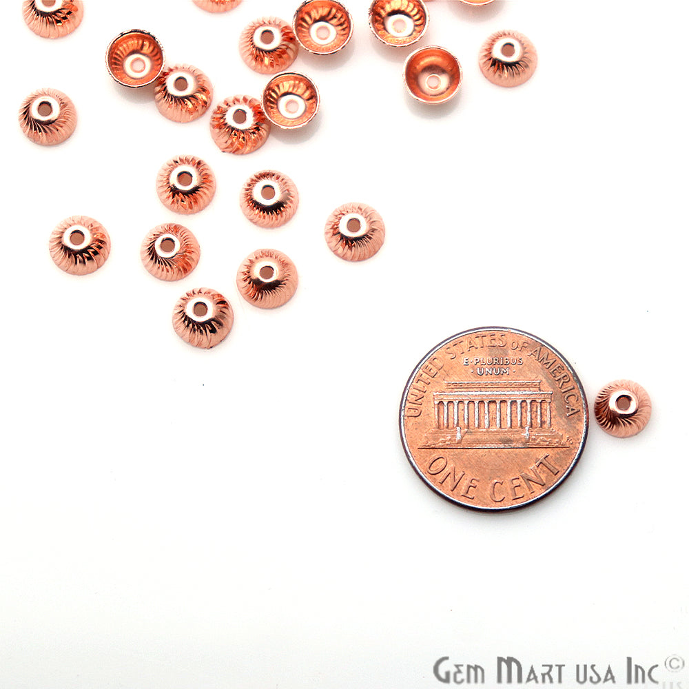 5pc Lot Bead Finding 6mm Semi Round Ball Jewelry Making Charm (Pick Your Plating) - GemMartUSA