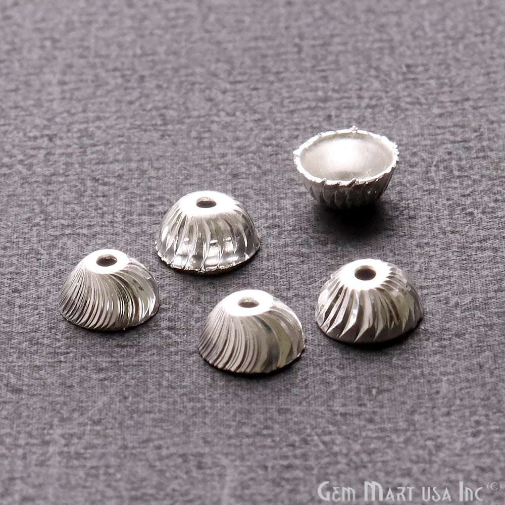 5pc Lot Bead Finding 6mm Semi Round Ball Jewelry Making Charm (Pick Your Plating) - GemMartUSA