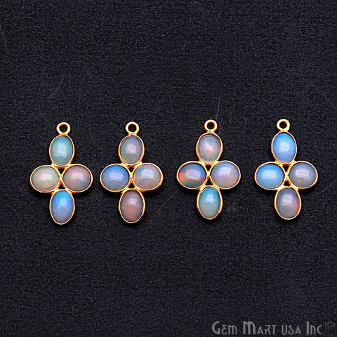 DIY Opal October Birthstone 23x13mm Chandelier Finding Component (Pick Plating) (13095) - GemMartUSA