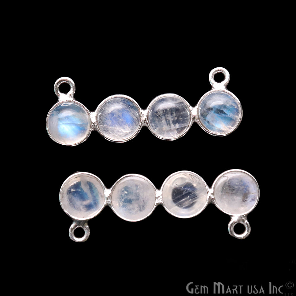 DIY Rainbow Moonstone 28x10mm Double Bail Chandelier Finding Component (Pick Your Metal) - GemMartUSA