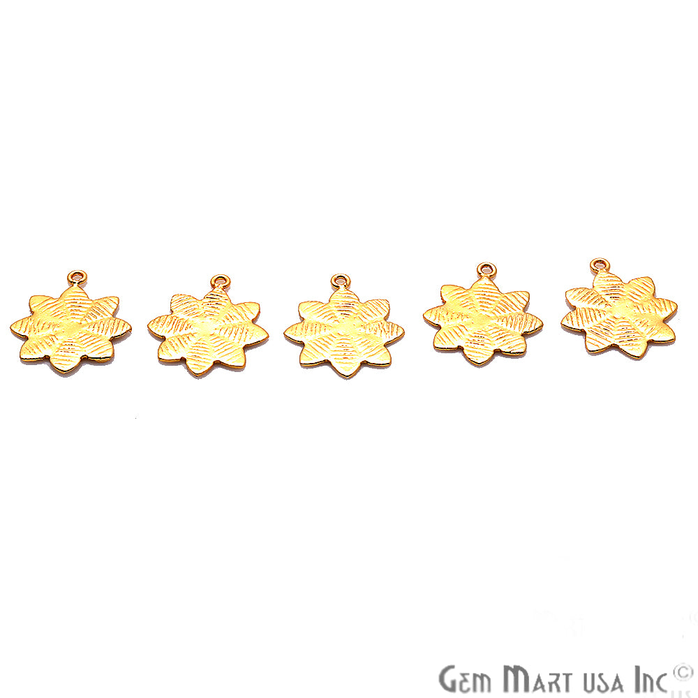 Flower Shape Gold Plated Finding Jewelry Charm - GemMartUSA