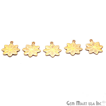 Flower Shape Gold Plated Finding Jewelry Charm - GemMartUSA