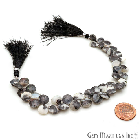 Zebra Jasper Heart 9mm Crafting Beads Gemstone Strands 8INCH - GemMartUSA