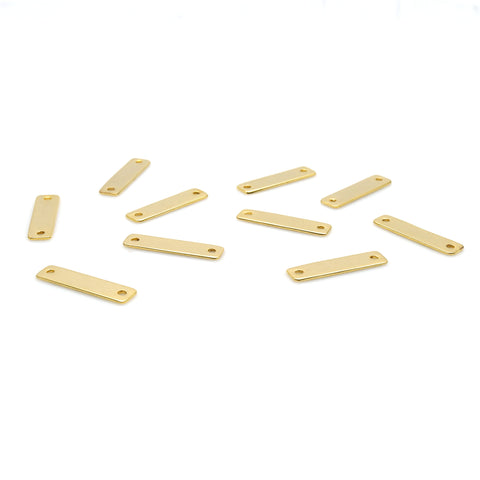5pc Lot Gold Spacers Bar, 2 Hole Bar, 19x5mm Gold Plated Rectangle Multi Strand Bar