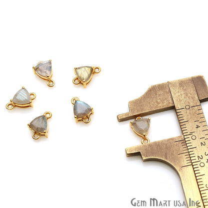 Labradorite Prong Setting Gold Plated Flashy Gemstone Connector - GemMartUSA