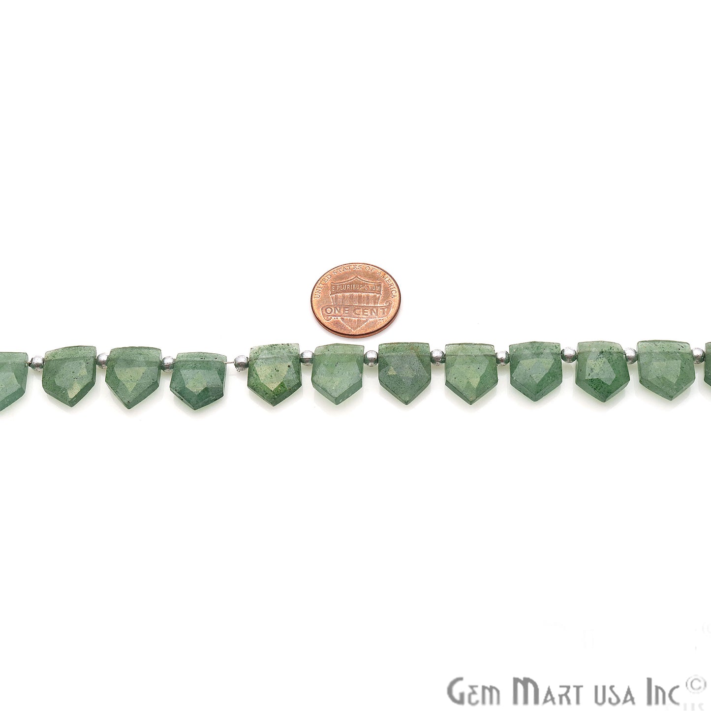 Green Sunstone Pentagon 15x11mm Crafting Beads Gemstone Strands 8INCH - GemMartUSA