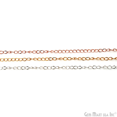 Twisted Curb Chain For Jewelry Making, 3x5mm Twisted Metal Finding Chain Necklace