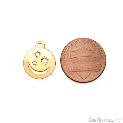 Smiley Emoji Shape Charms 16x13.3mm Laser Finding Jewelry Charm