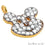 Cubic Zircon Pave 'Micky Face' Gold Vermeil Charm For Bracelet & Pendants - GemMartUSA