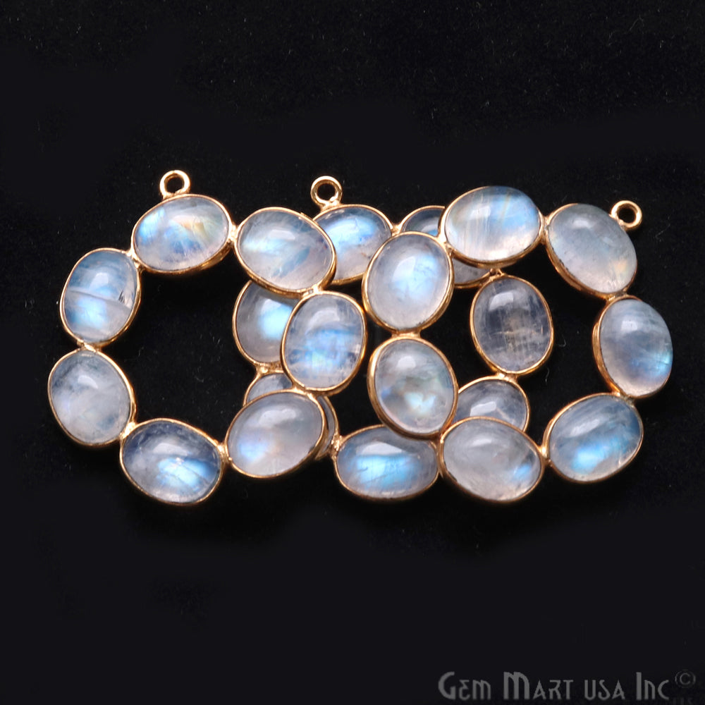 DIY Rainbow Moonstone 32x29mm Single Bail Chandelier Finding Component (Pick Your Metal) - GemMartUSA