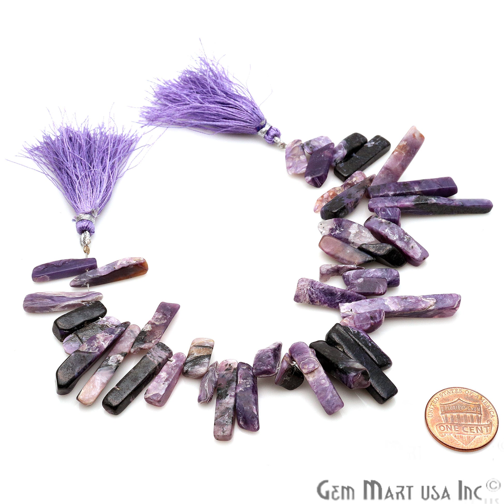 Charoite Free Form 22x7mm Crafting Beads Gemstone Strands 8INCH - GemMartUSA