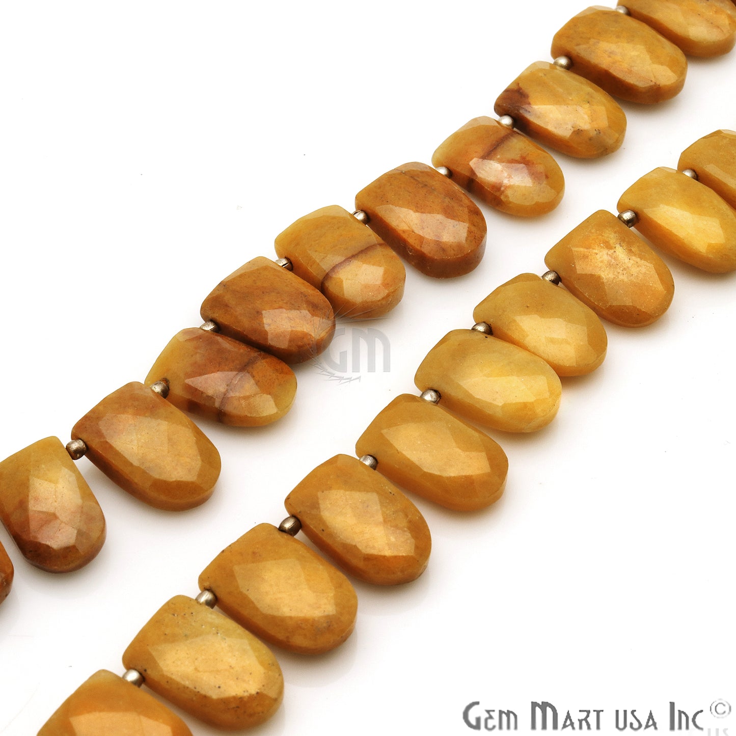 Yellow Aventurine Half Round 16x10mm Crafting Beads Gemstone Briolette Strands 8 Inch - GemMartUSA