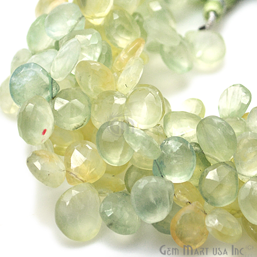 Prehnite Onion Beads Teardrops Faceted Gemstone 10-11mm Rondelle Beads - GemMartUSA