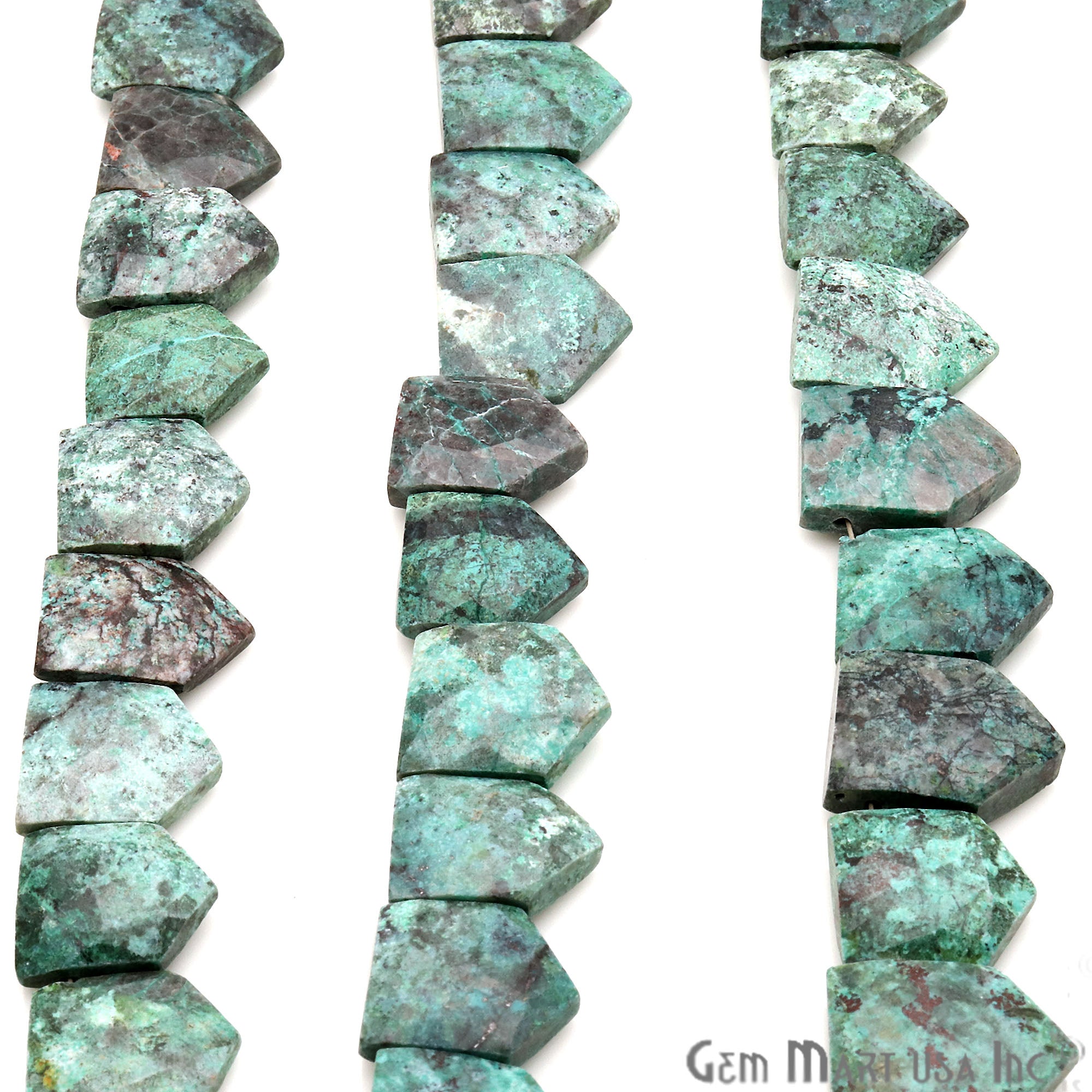 African Turquoise Pentagon 19x13mm Crafting Beads Gemstone Briolette Strands 8 Inch - GemMartUSA