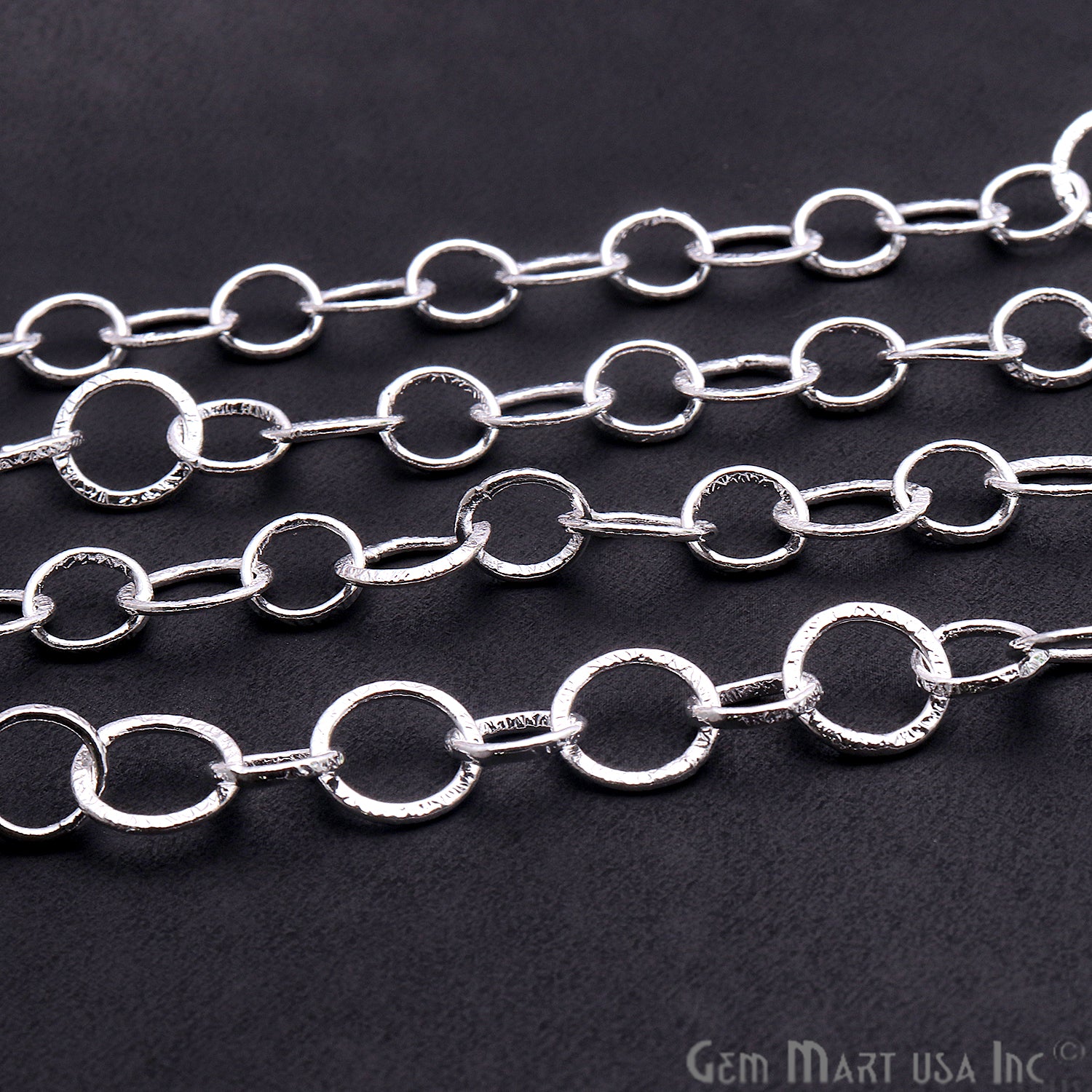 Link Finding Silver Plated Station Rosary Chain - GemMartUSA