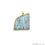 Aquamarine Free Form shape 47x40mm Gold Electroplated Gemstone Single Bail Pendant