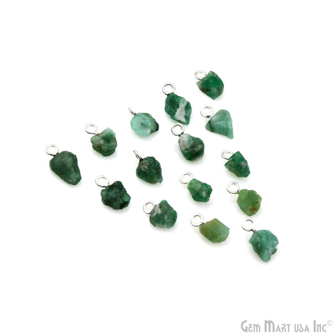Rough Gemstone 12x8mm Organic Silver Electroplated Connector