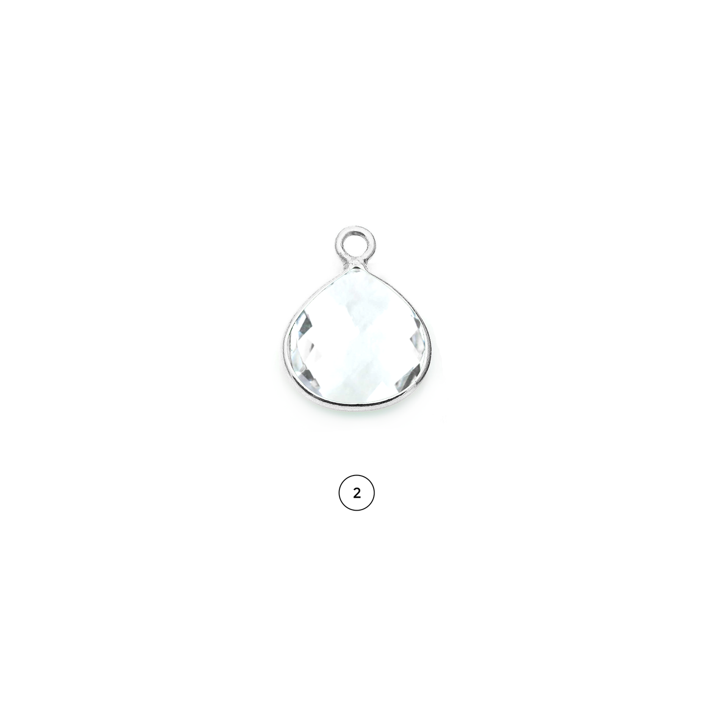 Heart 12mm Gemstone Single Point Bail Silver Bezel Connector