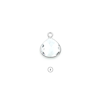 Heart 12mm Gemstone Single Point Bail Silver Bezel Connector