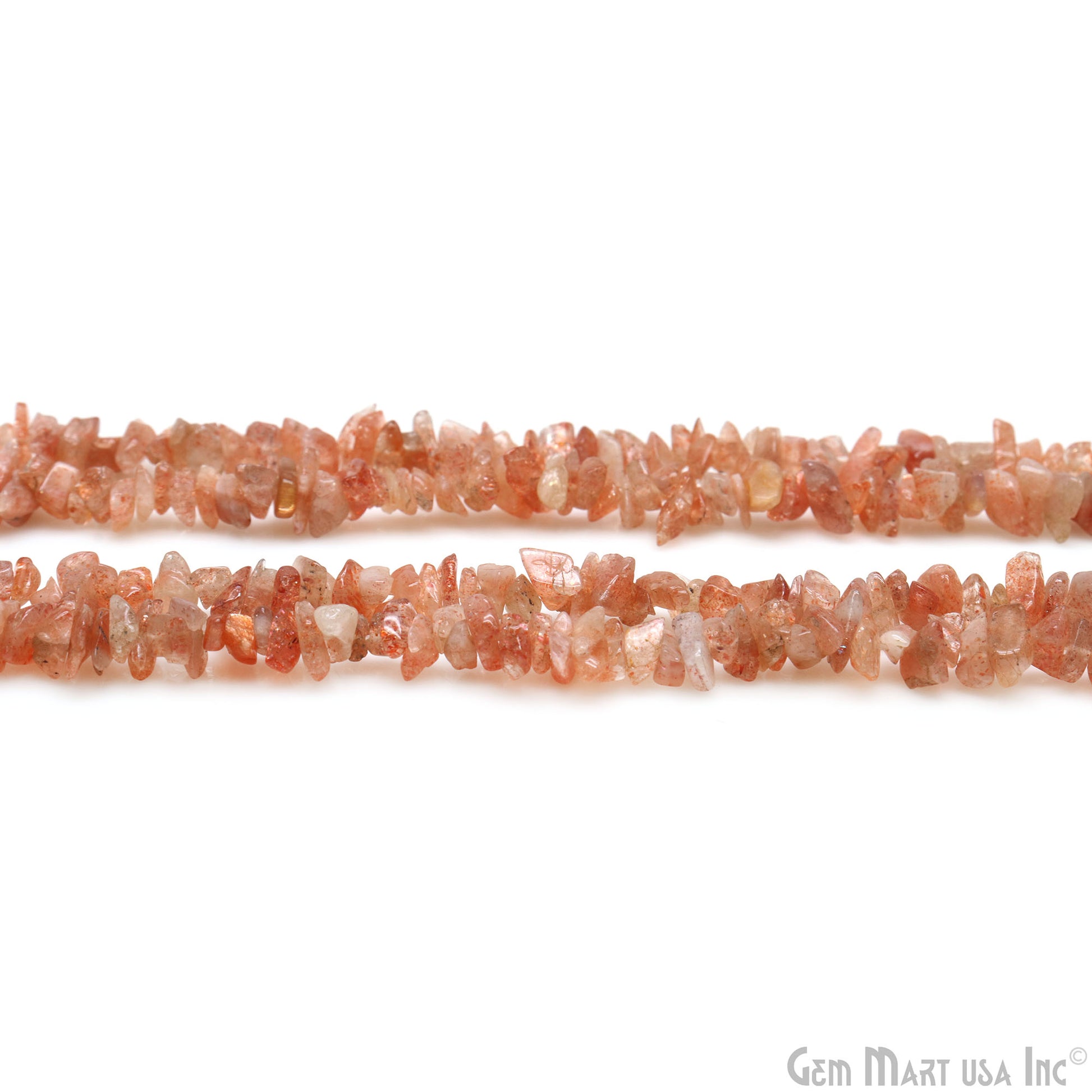 Natural Sun Stone Chip Beads Strand Full Strand 34 Inch (762226671663)