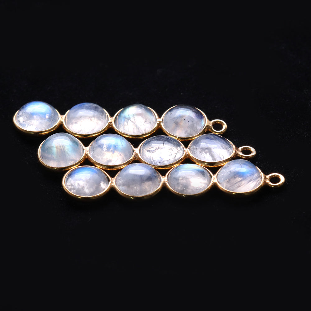 DIY Rainbow Moonstone Gold Plated 35X8mm Line Shape Chandelier Finding Component - GemMartUSA