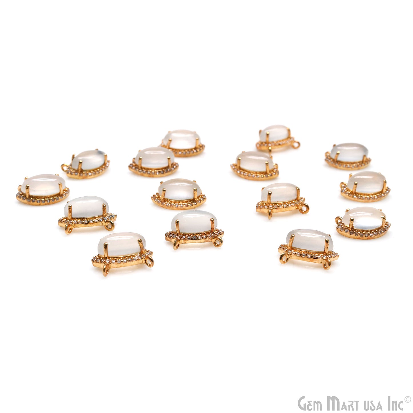 Marquise 13x8mm Prong Setting Double Bail Connector