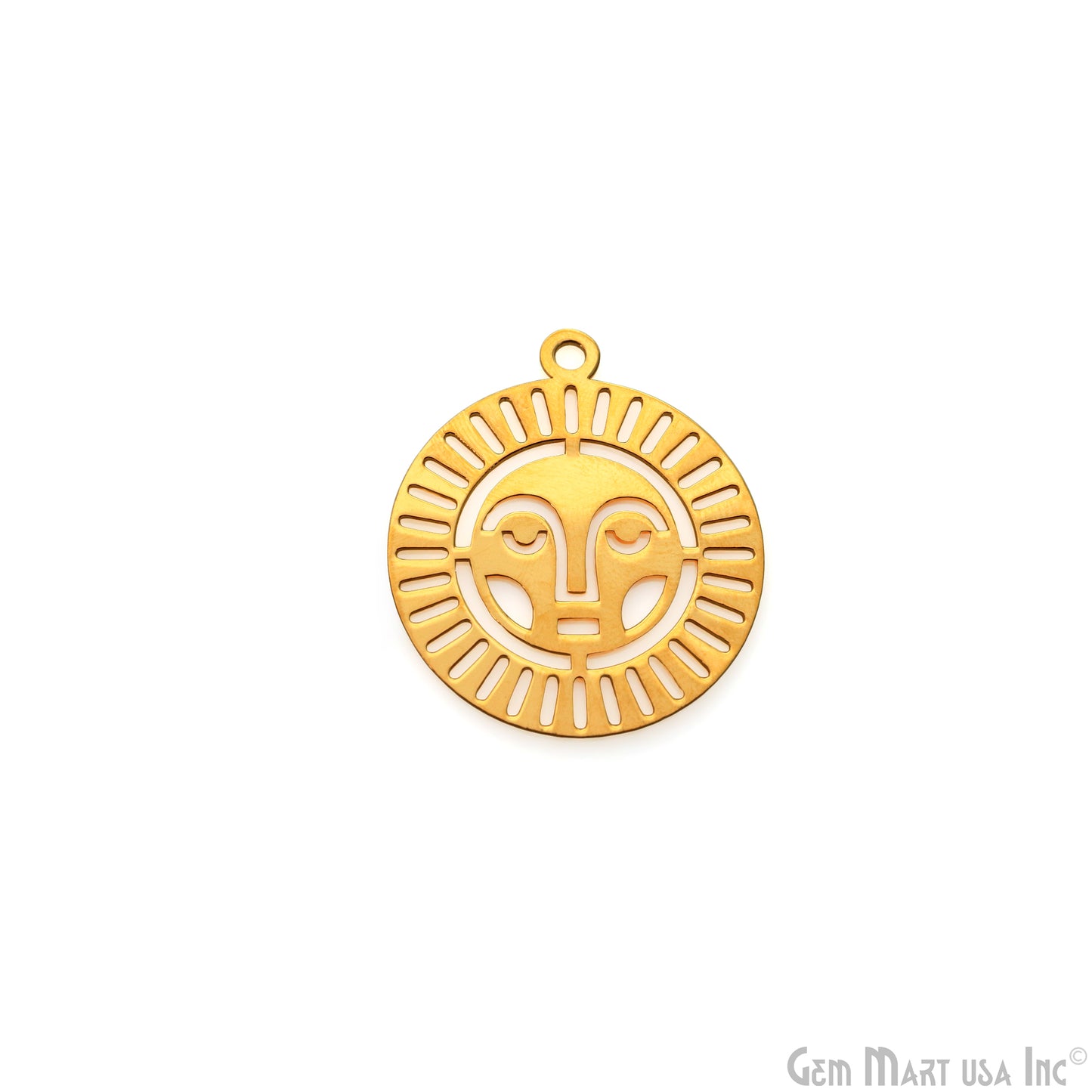 Sun Charm Laser Finding Gold Plated 34.5x30mm Charm For Bracelets & Pendants