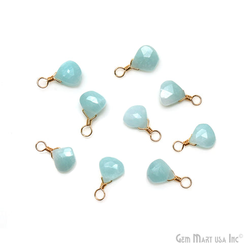 Amazonite Heart 7mm Wire Wrapped Gemstone Connector