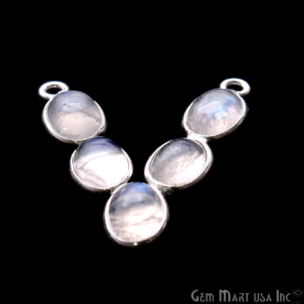 DIY Rainbow Moonstone 24x21mm Double Bail Chandelier Finding Component (Pick Your Metal) - GemMartUSA