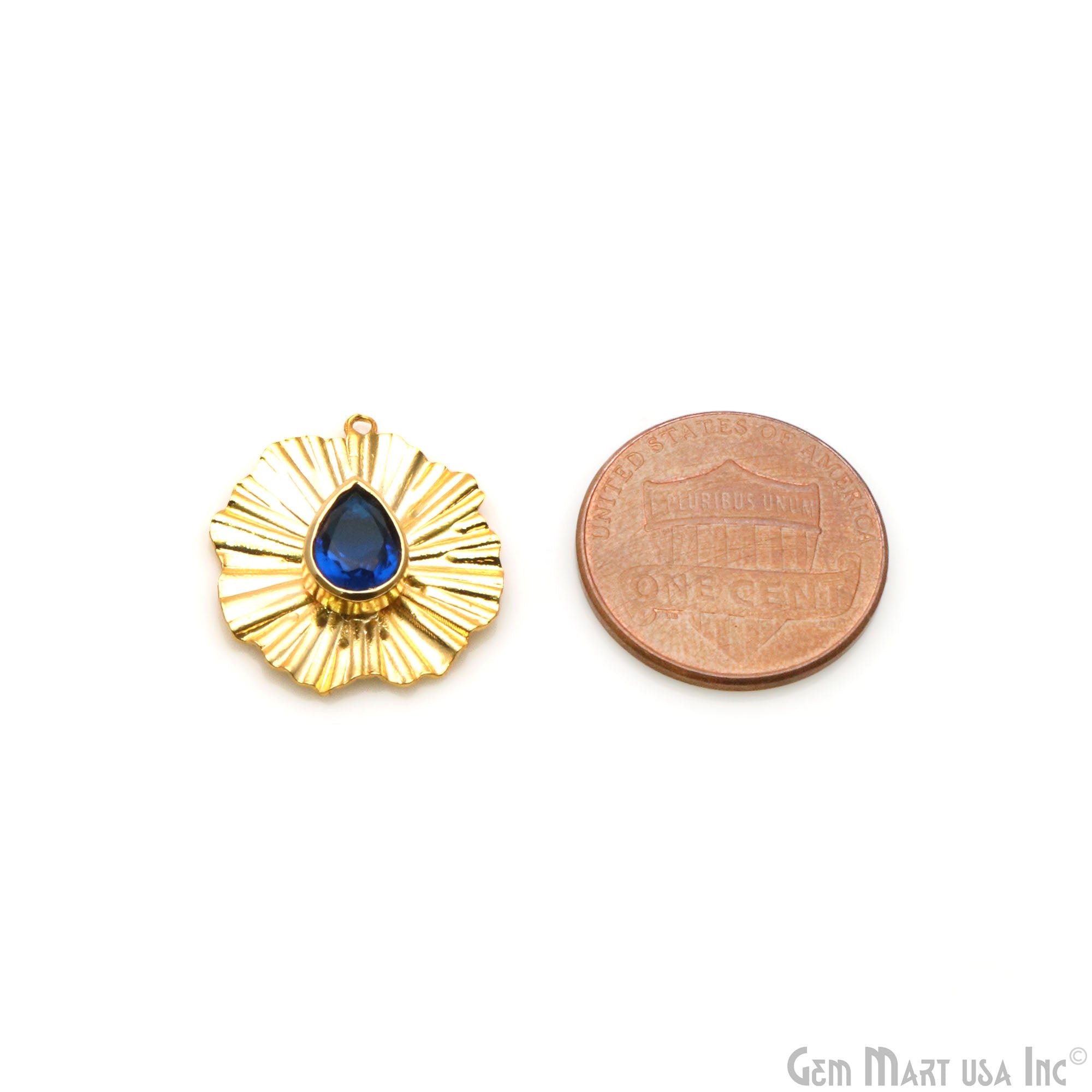 DIY Round & Pears Gold Plated Single Bail Gemstone Pendant