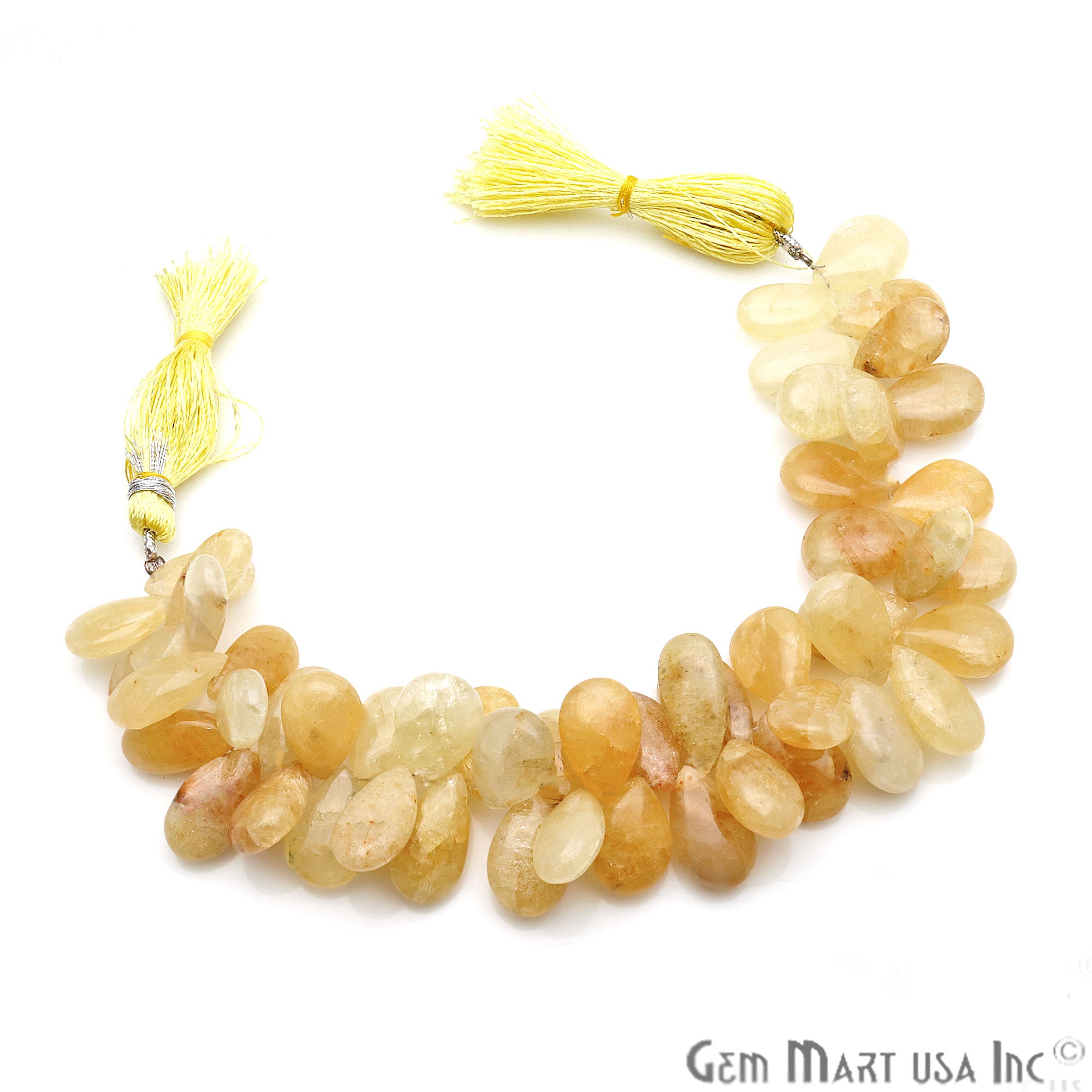 Yellow Aqua Pears 16x11mm Crafting Beads Gemstone Briolette Strands 8 INCH - GemMartUSA