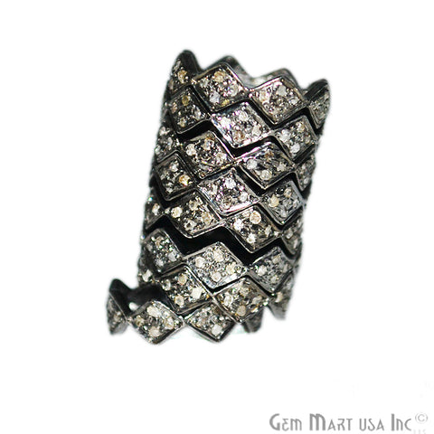 Wheel Spacer Charm Pave Diamond Gold Vermeil Necklace Pendant - GemMartUSA