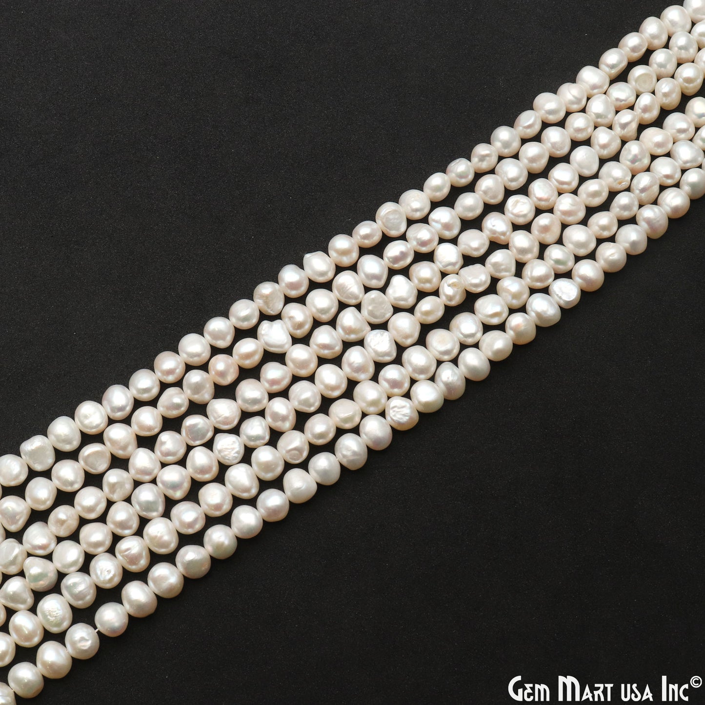 Pearl Rough Beads, 16 Inch Gemstone Strands, Drilled Strung Briolette Beads, Free Form, 6x4mm