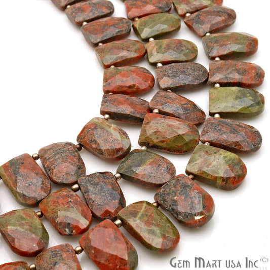 Unakite U Shape 16x12mm Crafting Beads Gemstone Strands 8 Inch - GemMartUSA