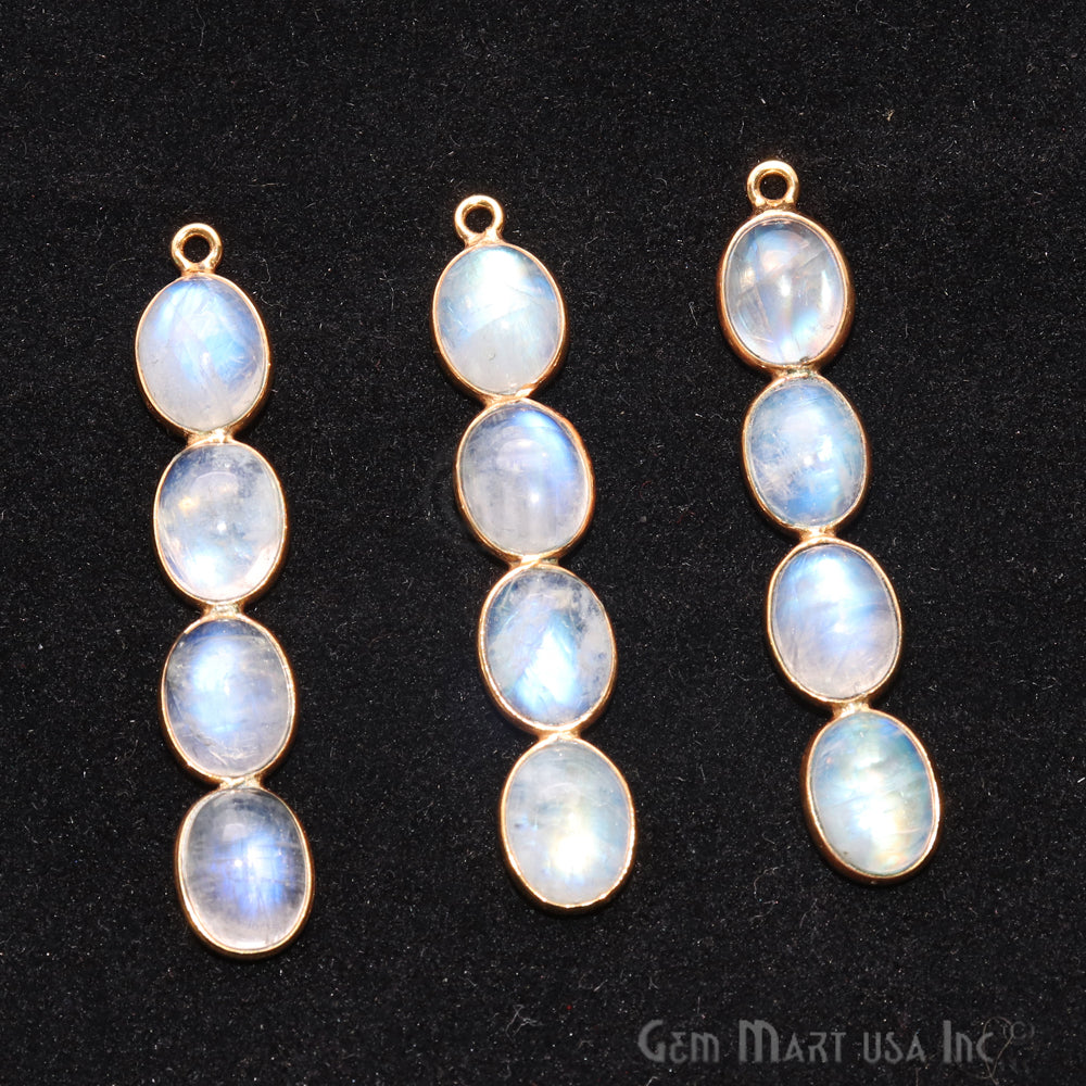 DIY Rainbow Moonstone 43x8mm Single Bail Chandelier Finding Component (Pick Your Metal) - GemMartUSA