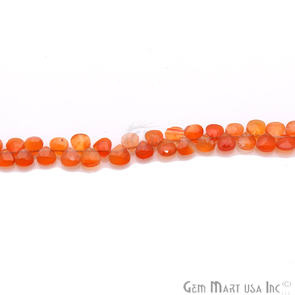 Carnelian Pear Shape 6-4mm Waist Beads, Rondelle Beads - GemMartUSA
