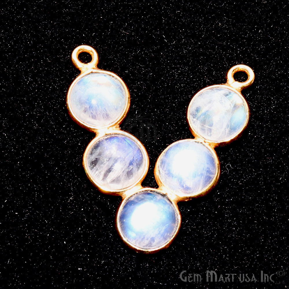 DIY Rainbow Moonstone 22x19mm Double Bail Chandelier Finding Component (Pick Your Metal) - GemMartUSA