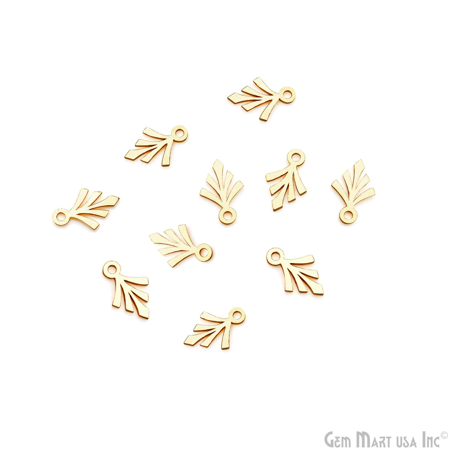 Leaf Shape Gold Plated 15.7x10mm Finding Laser Jewelry Charm